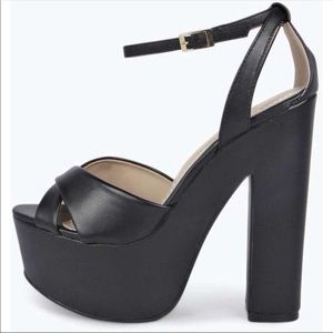 Brie Cross Strap Platform Heels -BooHoo.com